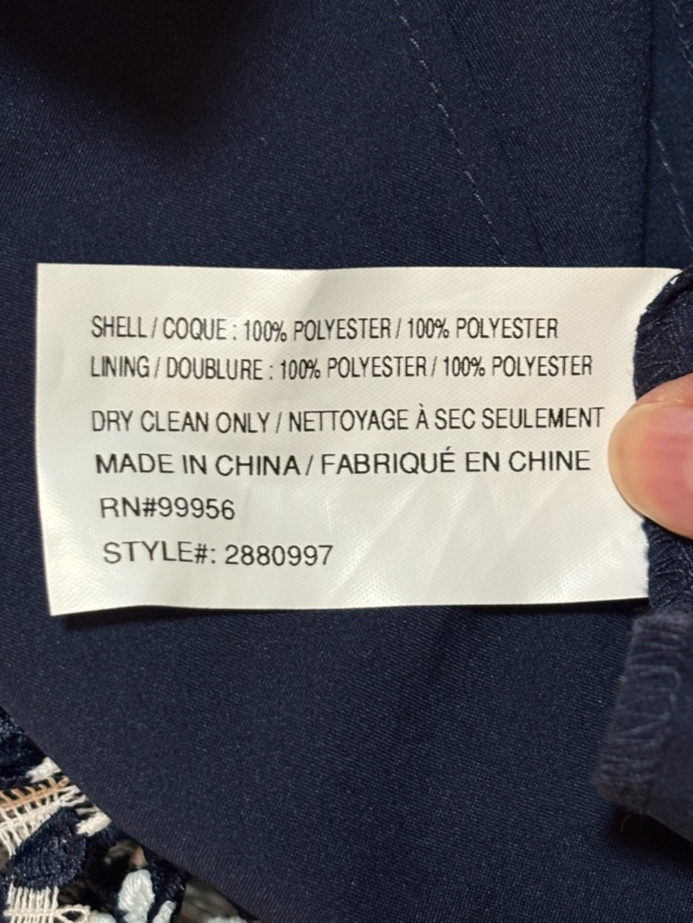 Shoshanna Kassia Navy & White Lace Pattern Flutter Sleeve Dress, size 10 - Picture 5 of 10